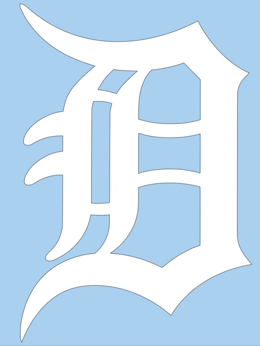 Detroit Old English D Vinyl Decal